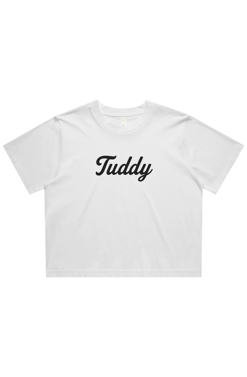 Tuddy Script Cropped Tee – Classic White