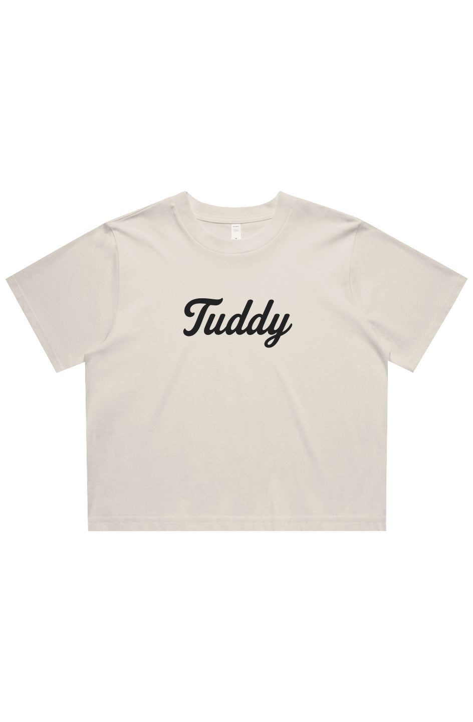 Tuddy Script Cropped Tee – Classic White