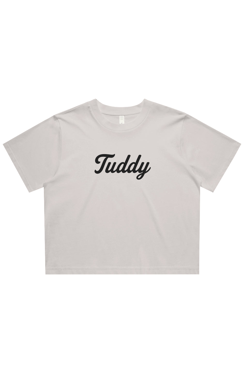 Tuddy Script Cropped Tee – Classic White